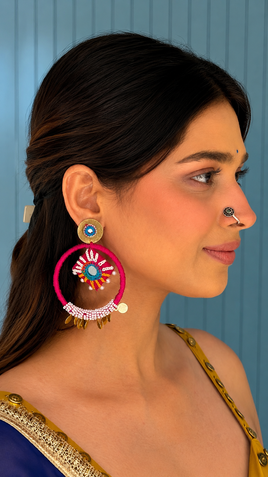 Mirror Kite Hoop Earrings KVDE1026