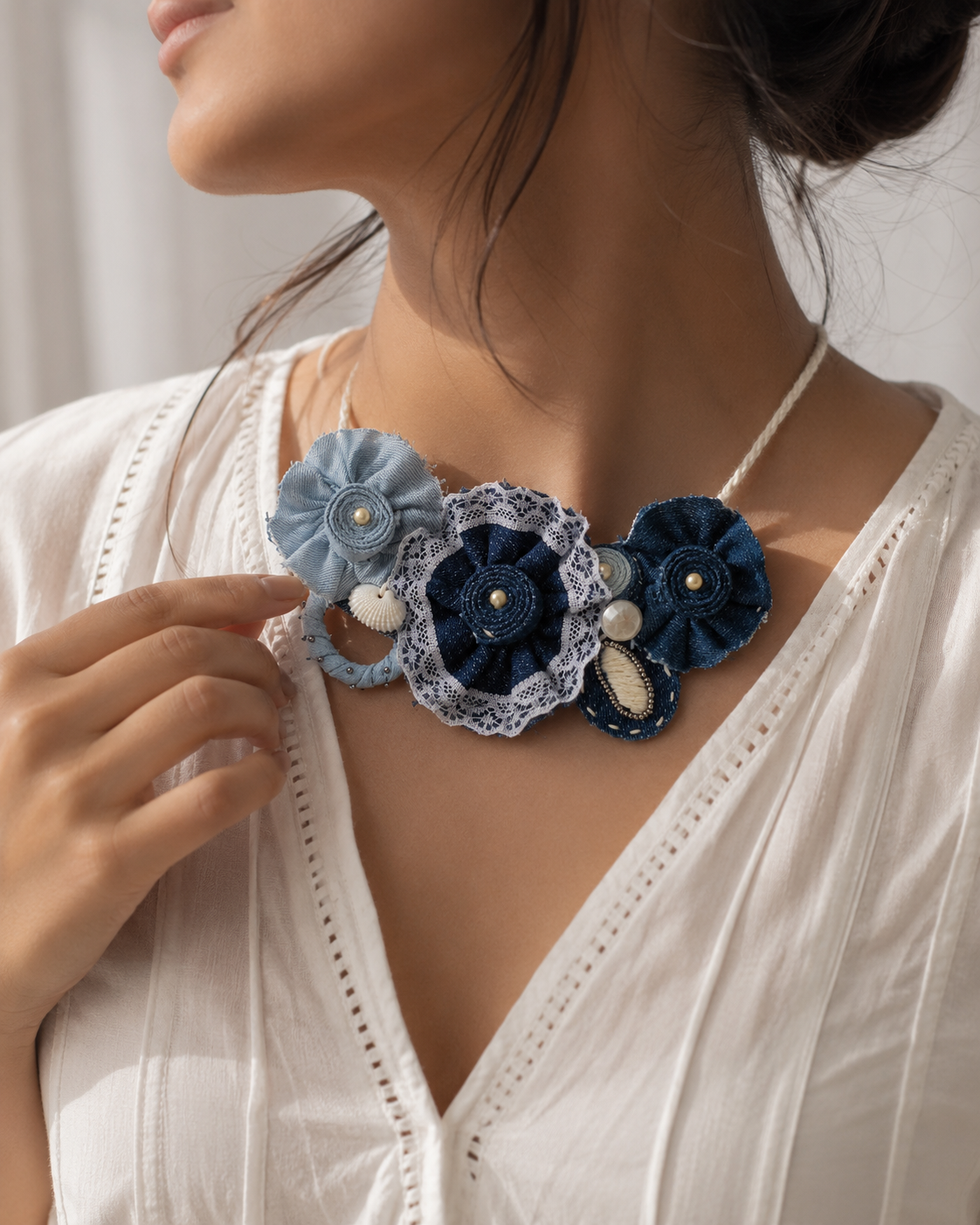 INDIGO BLOOM CHOKER KVDNP0226