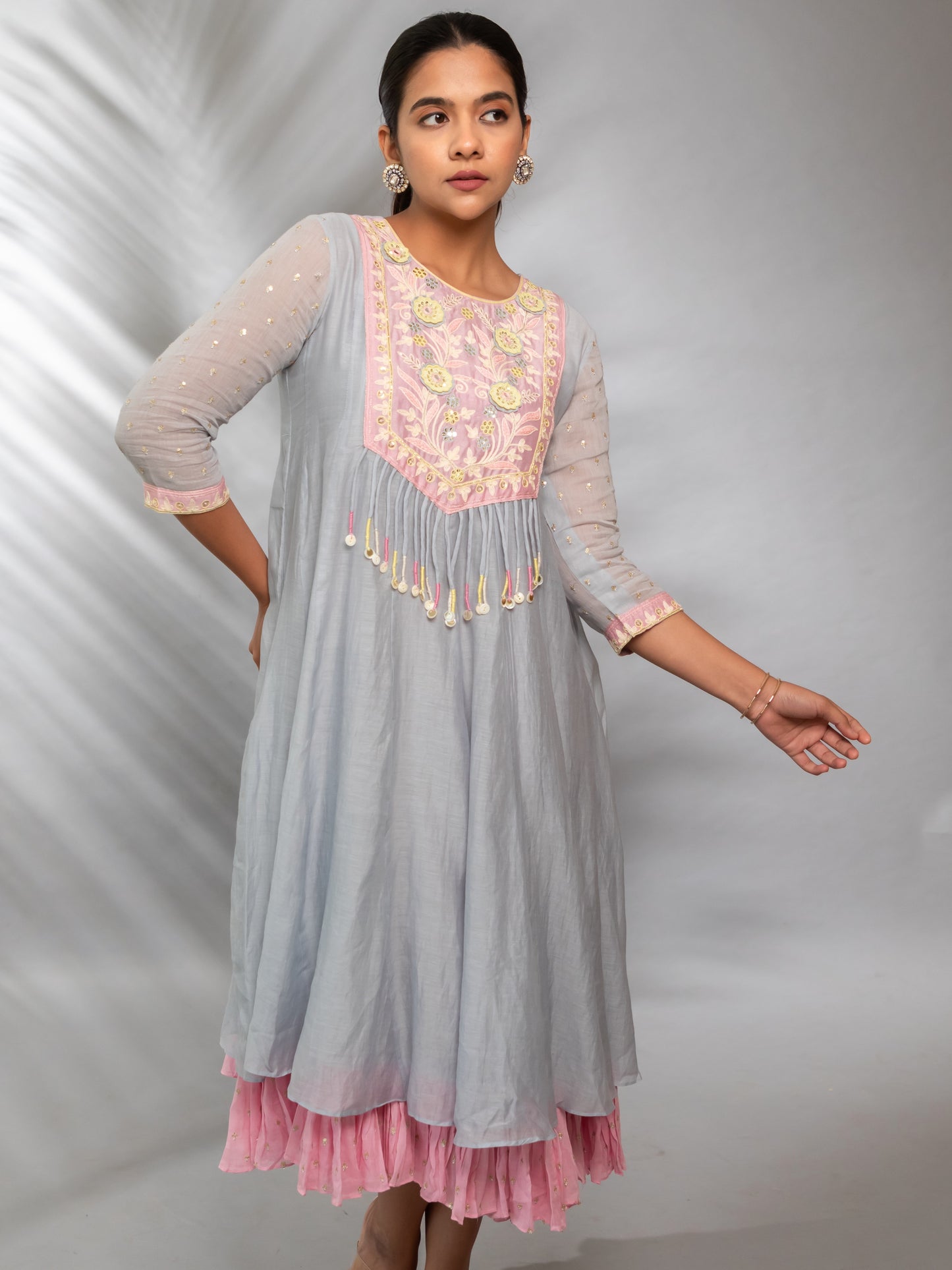 ISHTARA GREY KALI TWO LAYERED DRESS #ISH01