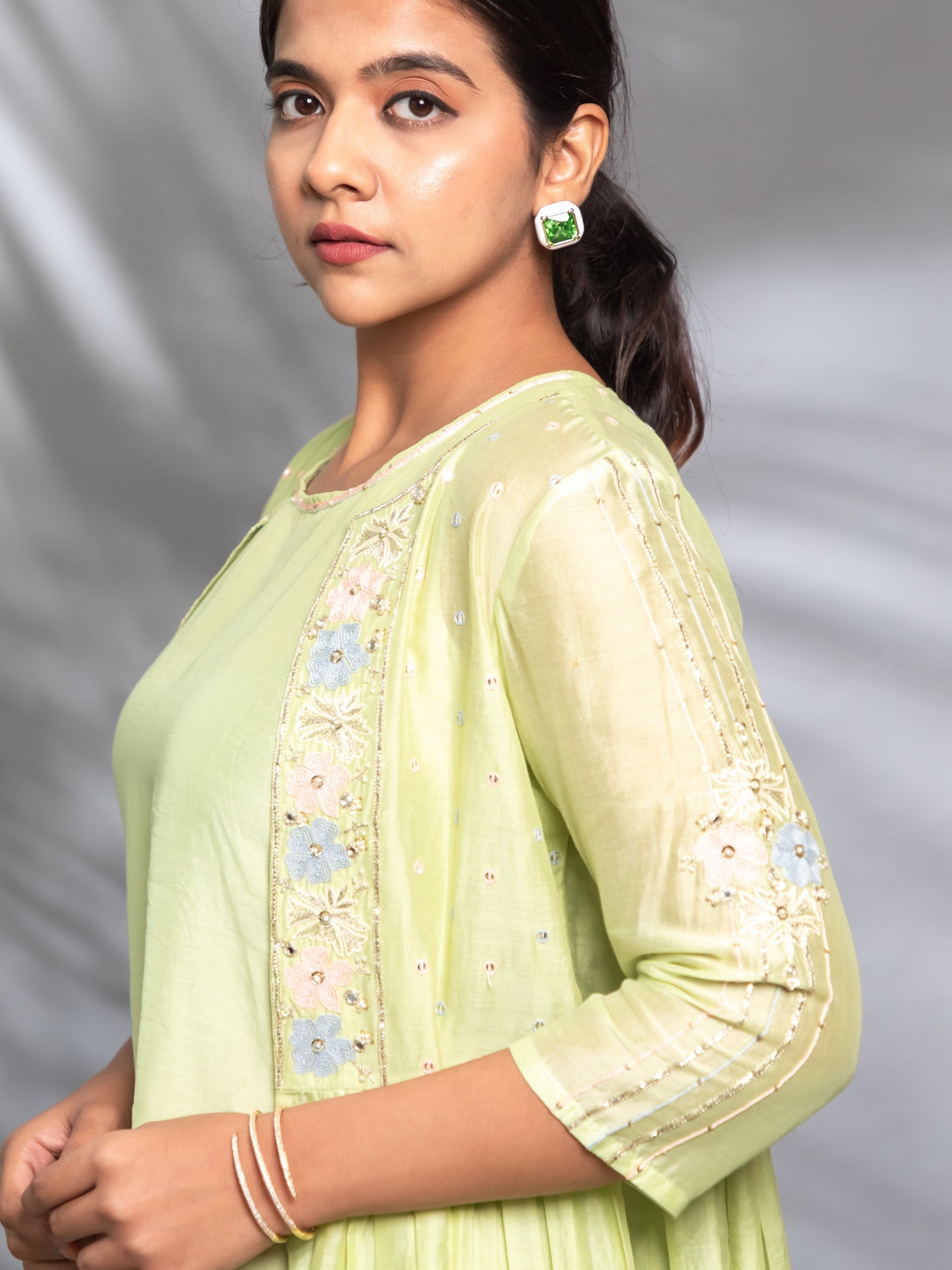 ISHTARA PASTEL GREEN DRESS WITH JACKET #ISH10